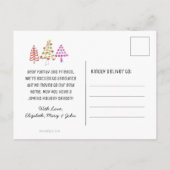 Carte Postale Faire-part Arbres de Noël modernes Joyeusement Lumineux Mobil (Dos)