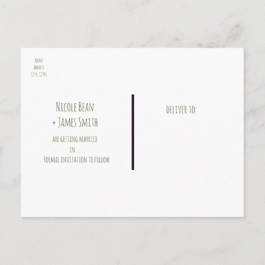 Carte Postale Faire-part Arbres de pin rustiques en bois Campagne Enregistr (Dos)