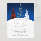 Carte Postale Faire-part Arbres de vacances d'hiver moderne en mouvement (Devant)