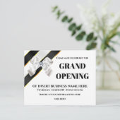 Carte Postale Faire-part Arc blanc ruban noir grand ouverture invités VIP (Debout devant)