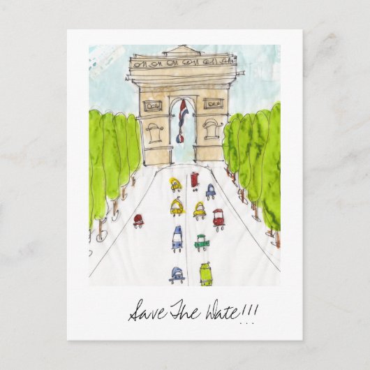 Carte Postale Faire-part Arc d'triomphe, Sauvez La Date ! ! ! (Devant)