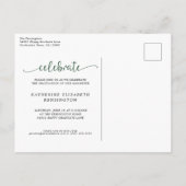 Carte Postale Faire-part Arch Green Gold Photo Party (Dos)