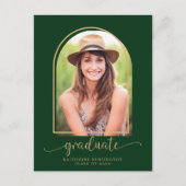 Carte Postale Faire-part Arch Green Gold Photo Party (Devant)