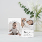 Carte Postale Faire-part Arche Bohème Moderne 2 Photo Naissance Merci (Debout devant)