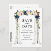 Carte Postale Faire-part Arche de voûte de cérémonie de mariage aquarelle f (Devant / Derrière)