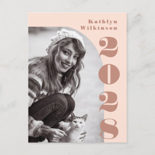 Carte Postale Faire-part Arche rose Rose moderne Gras Script Photo Grad