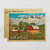 Carte Postale Faire-part Arkansas Sauver La Ferme Date Grange Rustique (Devant / Derrière)