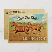 Carte Postale Faire-part Arlington Texas Sauvegarder La Date Chevaux (Devant / Derrière)