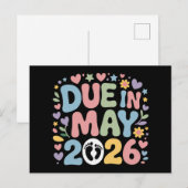 Carte Postale Faire-part Arrivée mai 2026 Date prévue pour nouveau bébé mam (Devant / Derrière)