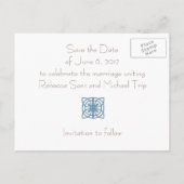 Carte Postale Faire-part Art déco Enregistrer la date (Dos)