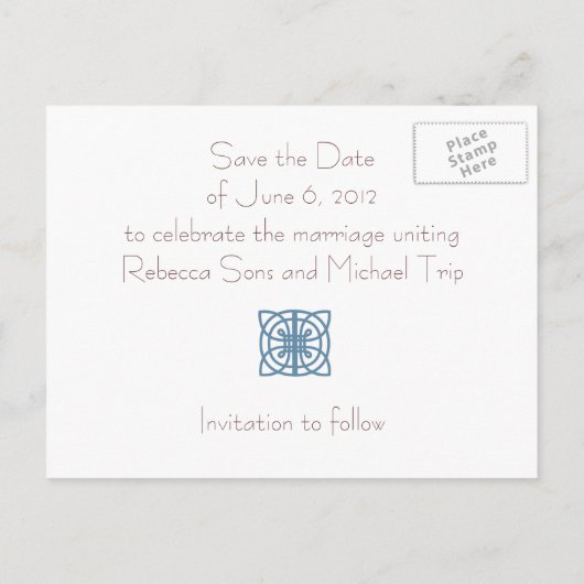 Carte Postale Faire-part Art déco Enregistrer la date (Dos)