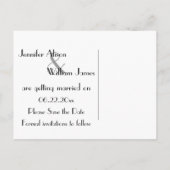Carte Postale Faire-part Art Déco Gatsby Style Mariage Enregistrer la date (Dos)