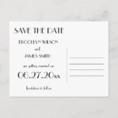 Carte Postale Faire-part Art Déco Great Gatsby Gold Enregistrer La Date Car (Dos)