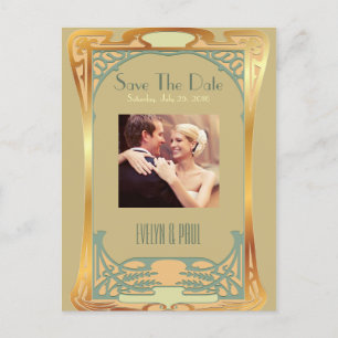 Carte Postale Faire-part Art Déco Vintage Save The Date ~ Inspiré de Gatsby