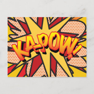 Carte Postale Faire-part Art Pop Fun Retro Bande Dessinée KA-POW