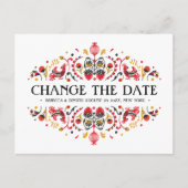 Carte Postale Faire-part Art populaire russe Khokhloma Mariage POSTPONEMENT (Devant)