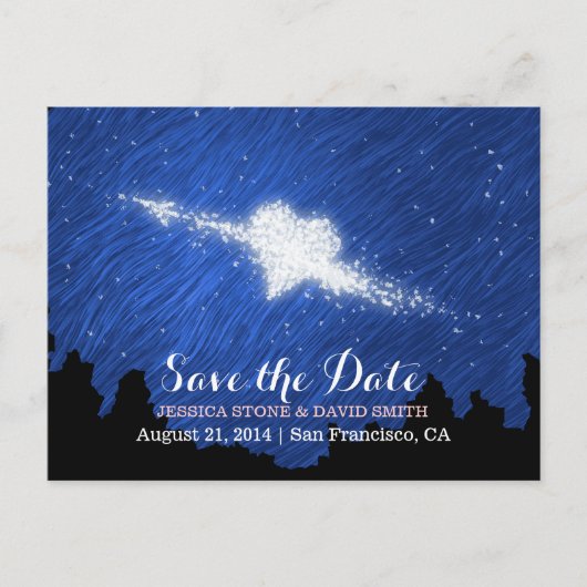 Carte Postale Faire-part Art Starry Night Enregistrer la date Mariage (Devant)