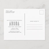 Carte Postale Faire-part Aruba Destination Beach Mariage Enregistrer la dat (Dos)