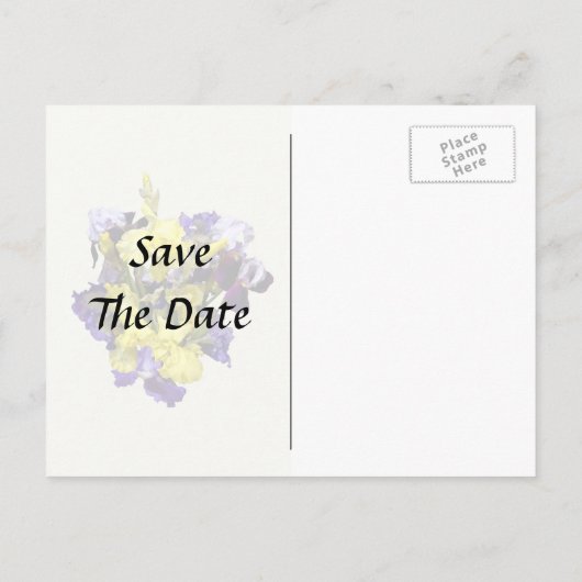 Carte Postale Faire-part Assortiment d'iris jaunes et violets (Dos)