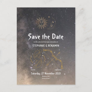 Carte Postale Faire-part Astrologie Céleste Gémeaux Sagittaire Signe du Zod