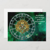 Carte Postale Faire-part Astrologie Leo Lion Horoscope Message Personnalisé (Devant / Derrière)