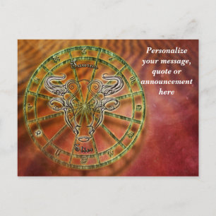 Carte Postale Faire-part Astrologie Taurus Horoscope Personnaliser le messa