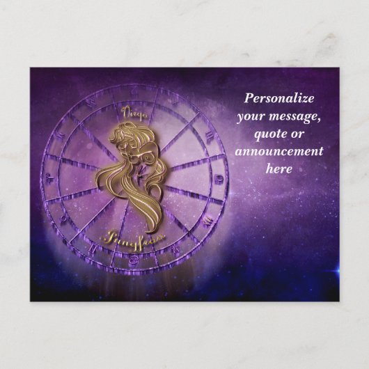 Carte Postale Faire-part Astrologie Virgo Horoscope Personnaliser le messag (Devant)