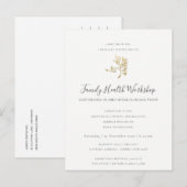 CARTE POSTALE FAIRE-PART ATELIER EUCALYPTUS ROSE PÂLE KRAFT EVENEMENT (Devant / Derrière)