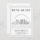 Carte Postale Faire-part Atlanta | Ville Déco moderne | Changement d'adres (Devant / Derrière)