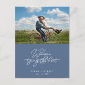 Carte Postale Faire-part Attacher le noeud Photo Budget mariage Sauvegarder (Devant)