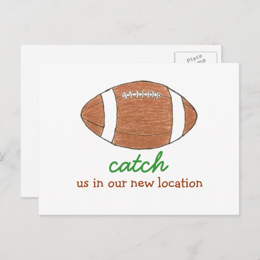 Carte Postale Faire-part "Attrapez-nous dans notre nouvel emplacement" chan (Devant / Derrière)