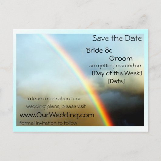 CARTE POSTALE FAIRE-PART AU-DELÀ DE L'ARC-EN-CIEL (Devant)