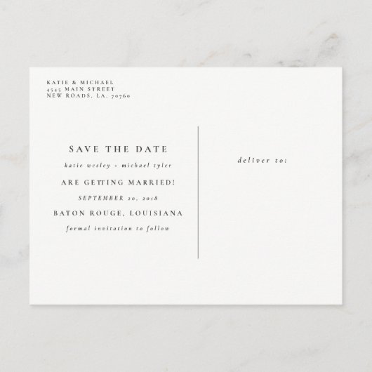 Carte Postale Faire-part Aura Crystal Amethyst Enregistrer la date (Dos)