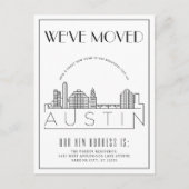 Carte Postale Faire-part Austin Skyline Moderne Deco | Changement d'adresse (Devant)