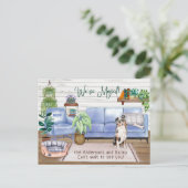 Carte Postale Faire-part Australian Shepherd Cosy New Home Moving         (Debout devant)