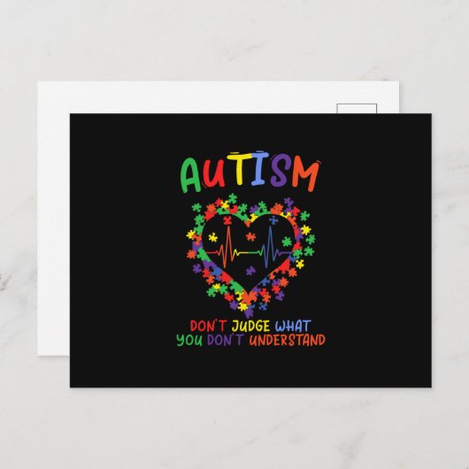 Carte Postale Faire-part Autism dont Judge What You Dont Understand (Devant / Derrière)