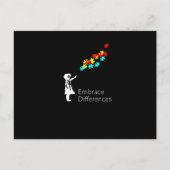 Carte Postale Faire-part Autisme Puzzle Pièce Tshirt Sensibilisation autist (Devant)