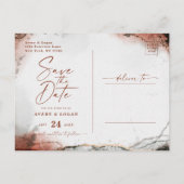 Carte Postale Faire-part Automne Abstrait Automne Orange Mariage Enregistre (Dos)