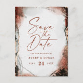 Carte Postale Faire-part Automne Abstrait Automne Orange Mariage Enregistre (Devant)