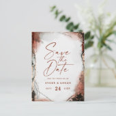 Carte Postale Faire-part Automne Abstrait Automne Orange Mariage Enregistre (Debout devant)