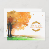 Carte Postale Faire-part Automne Arbres Automne Chute Enregistrer la date C (Devant / Derrière)