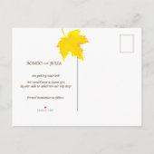 Carte Postale Faire-part Automne automne Mariage d'amour (Dos)