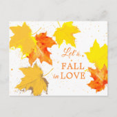 Carte Postale Faire-part Automne automne Mariage d'amour (Devant)