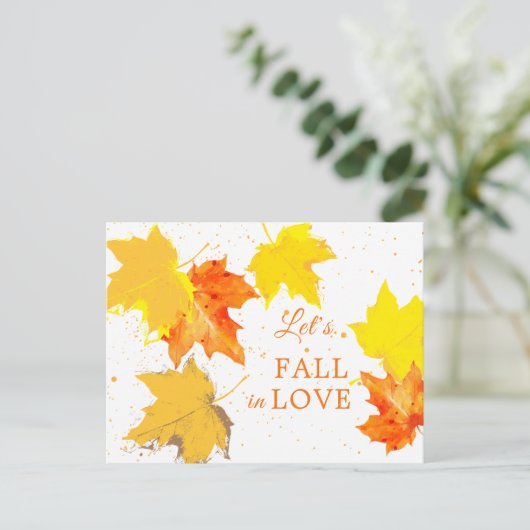 Carte Postale Faire-part Automne automne Mariage d'amour (Debout devant)