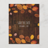 Carte Postale Faire-part Automne Automne Rustique Golden Feuilles Sauvez la (Devant)