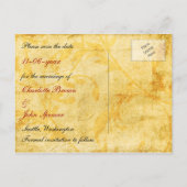 Carte Postale Faire-part automne brun feuille enregistrer la date (Dos)