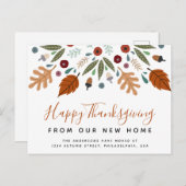 Carte Postale Faire-part Automne Calligraphie Automne Thanksgiving Moving (Devant / Derrière)
