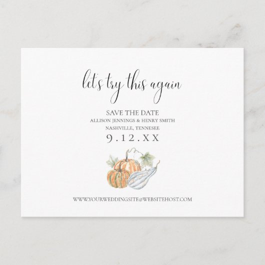 Carte Postale Faire-part Automne Changer la date Enregistrer la date Annonc (Devant)