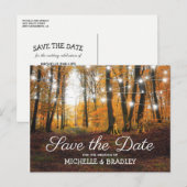 Carte Postale Faire-part Automne de Campagne Rustique Enregistrer la Date (Devant / Derrière)