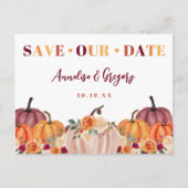 Carte Postale Faire-part Automne Enregistrer notre date (Devant)